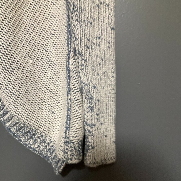 Womens S/M Pure Handknit Blue Asymm Sweater Cardigan Fisherman Hand Made Thick - Picture 9 of 13